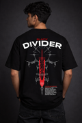 BLACK DIVIDER – 240 GSM French Terry Oversized Tee