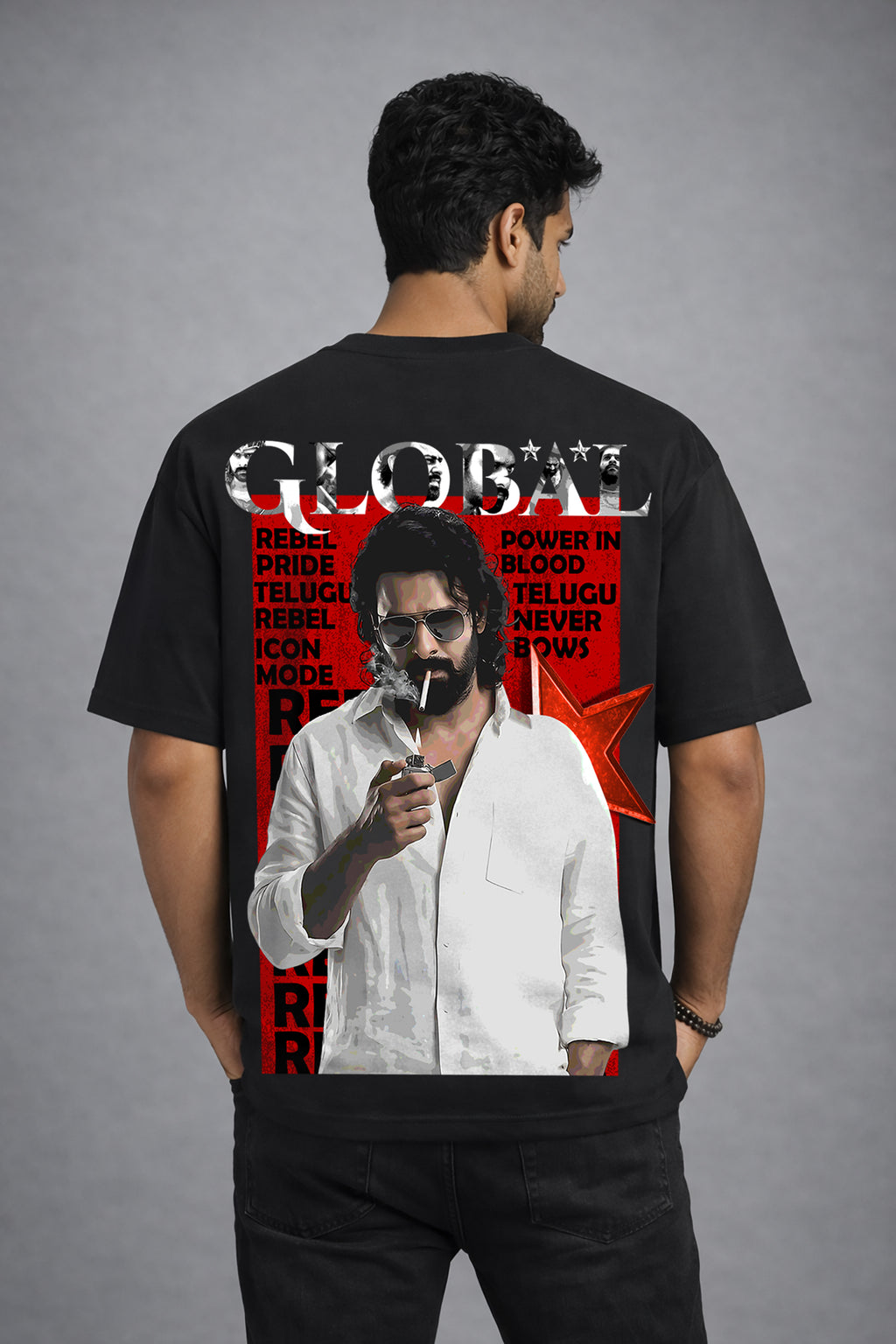 Rebel Star Prabhas Graphic Tee – 240 GSM Cotton