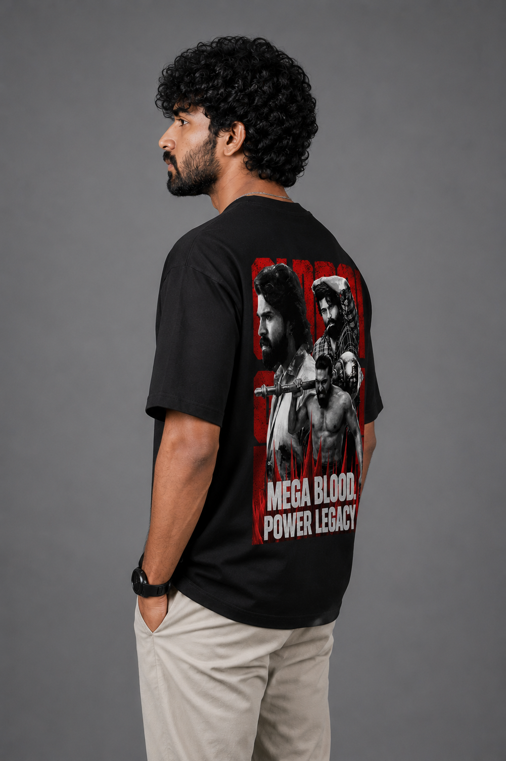 Mega Legacy Oversized T-Shirt | 240 GSM French Terry | 100% Cotton Premium Black