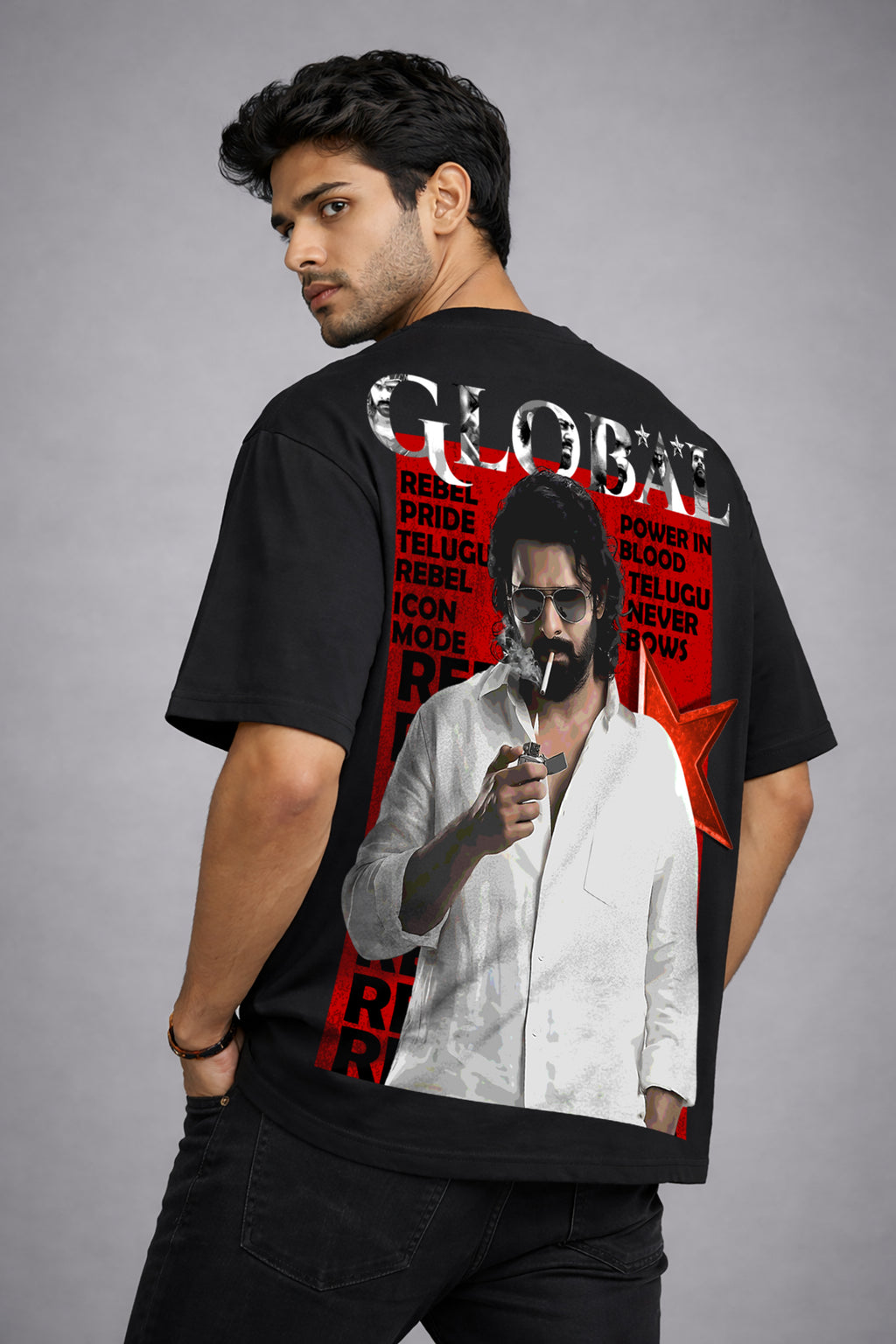 Rebel Star Prabhas Graphic Tee – 240 GSM Cotton