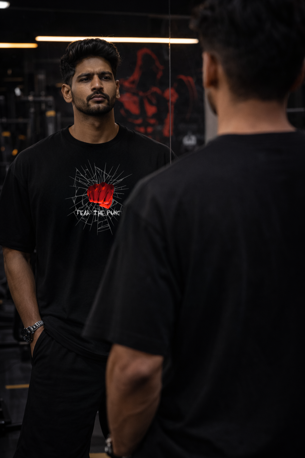 Fear The Punch Oversized T-Shirt – 240 GSM Premium Cotton Graphic Tee