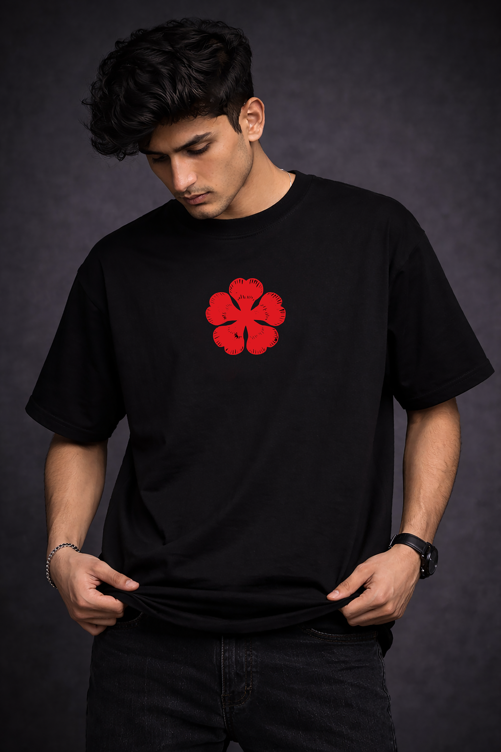 BLACK DIVIDER – 240 GSM French Terry Oversized Tee