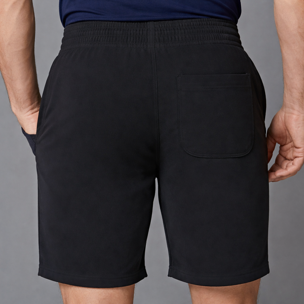 French Terry Cotton Shorts with Zipper Pockets