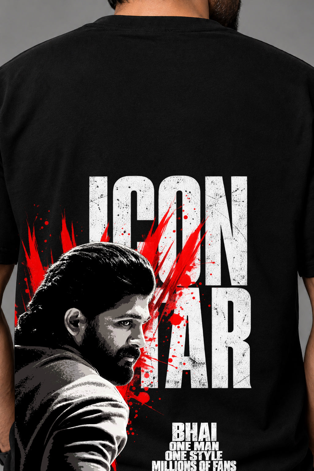 ICON STAR Fan Edition Oversized Black T-Shirt | Premium Cotton | Unisex Streetwear