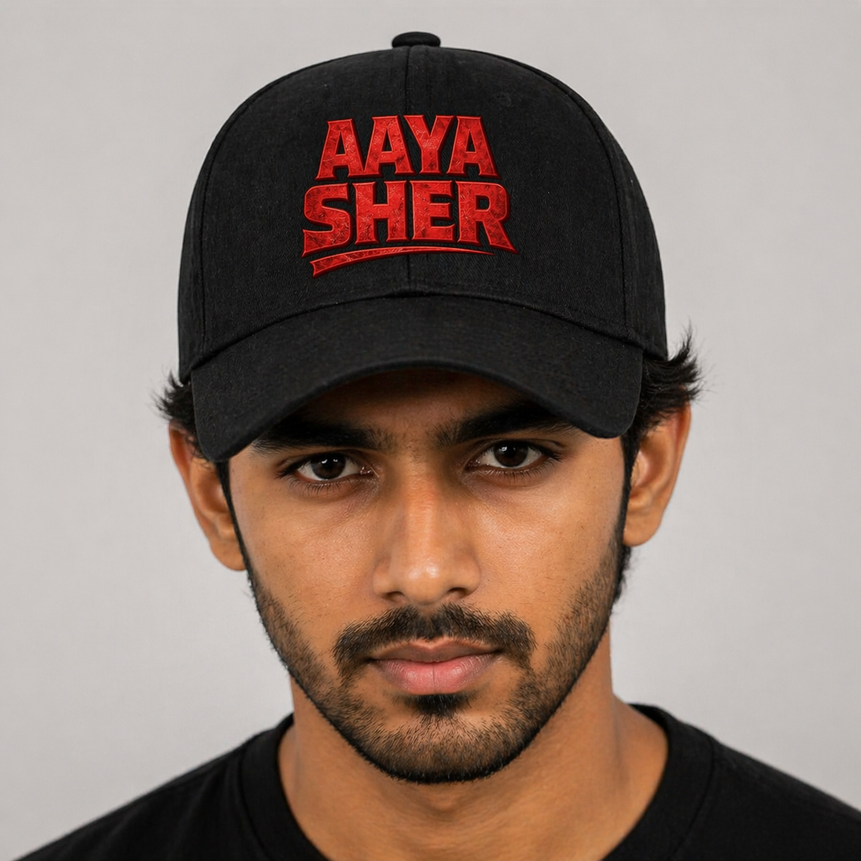 AAYA SHER Black Cap – Bold Streetwear Style Adjustable Hat